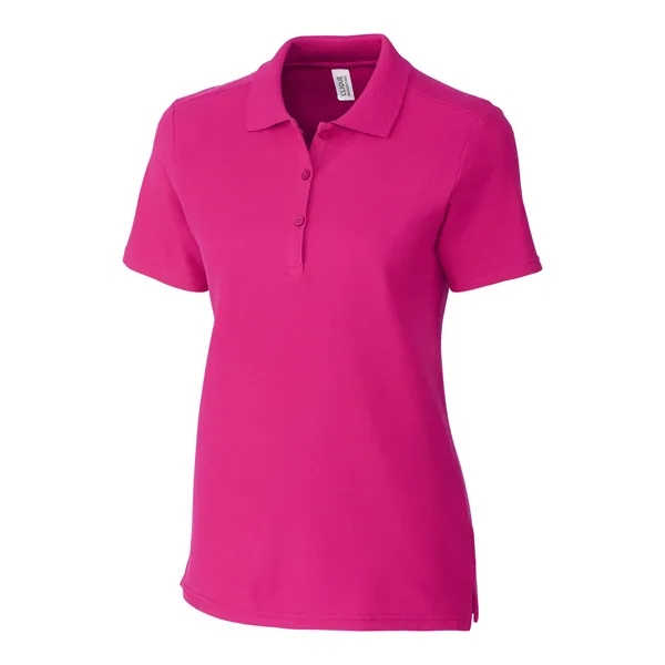 Women's polo with short sleeves, rib-knit collar, three-button placket, forward shoulders,... from ASI 47965 Cutter & Buck