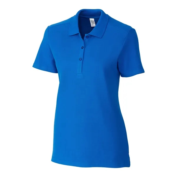 Women's polo with short sleeves, rib-knit collar, three-button placket, forward shoulders,... from ASI 47965 Cutter & Buck