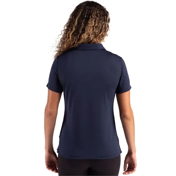 Women's polo with short sleeves, three-button placket, self-fabric neck trim, and... from ASI 47965 Cutter & Buck