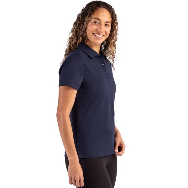 Women's polo with short sleeves, three-button placket, self-fabric neck trim, and... from ASI 47965 Cutter & Buck