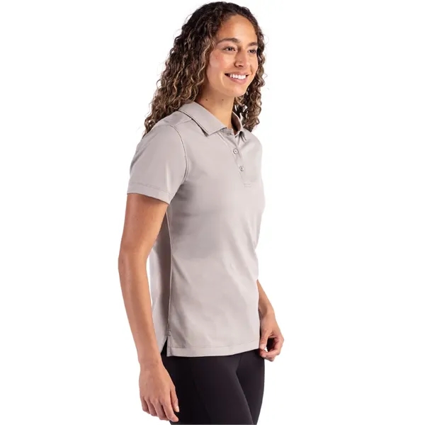 Women's polo with short sleeves, three-button placket, self-fabric neck trim, and... from ASI 47965 Cutter & Buck
