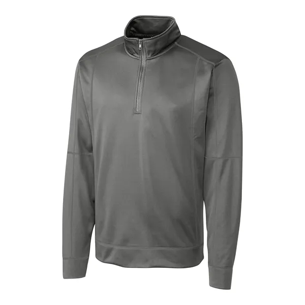 Men's sweatshirt with a half-zip, brushed fleece interior, moisture-wicking performance, and... from ASI 47965 Cutter & Buck