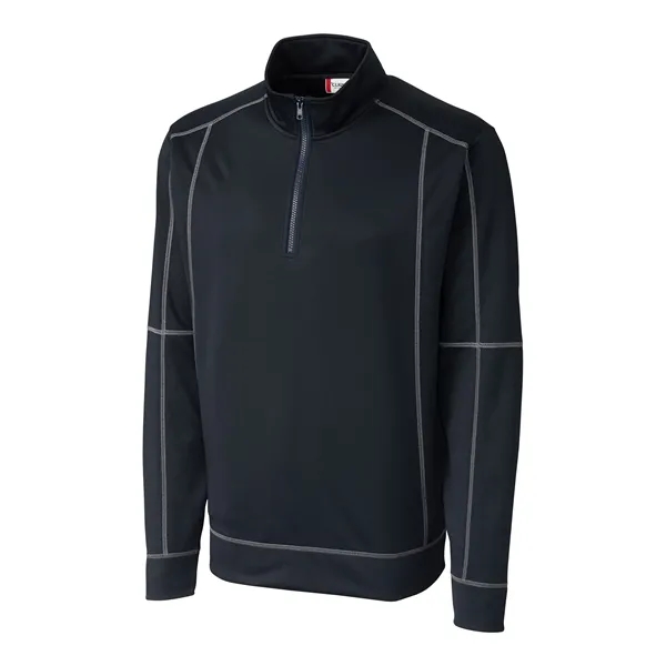 Men's sweatshirt with a half-zip, brushed fleece interior, moisture-wicking performance, and... from ASI 47965 Cutter & Buck