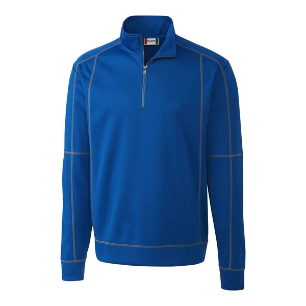 Men's sweatshirt with a half-zip, brushed fleece interior, moisture-wicking performance, and... from ASI 47965 Cutter & Buck
