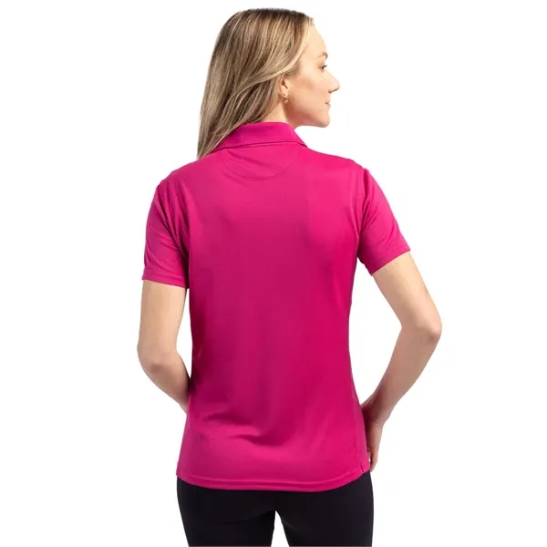 Women's polo with short sleeves, moisture-wicking performance, 3-button placket, and rib-knit... from ASI 47965 Cutter & Buck
