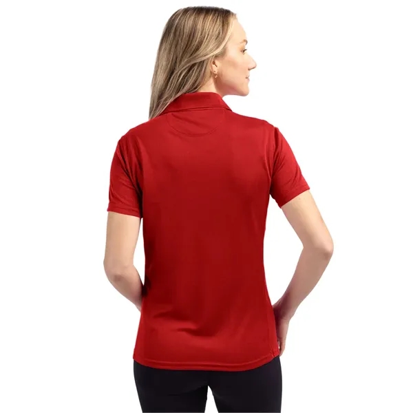 Women's polo with short sleeves, moisture-wicking performance, 3-button placket, and rib-knit... from ASI 47965 Cutter & Buck