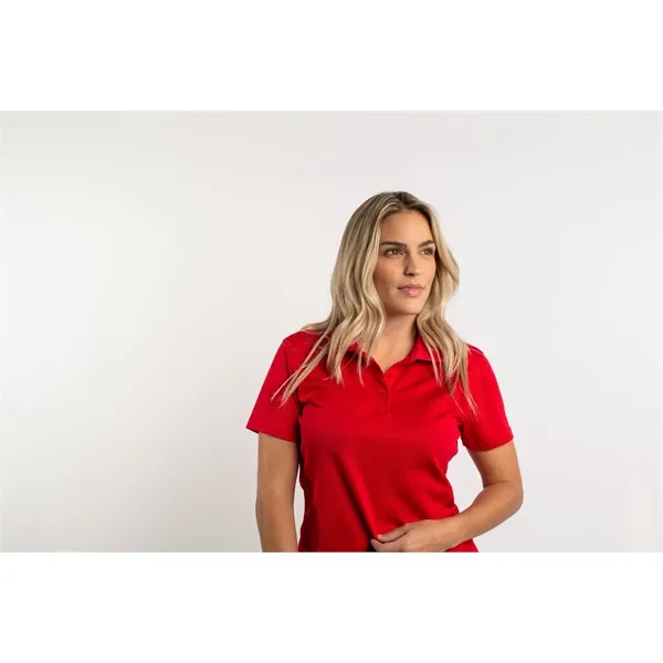 Women's polo with short sleeves, moisture-wicking performance, 3-button placket, and rib-knit... from ASI 47965 Cutter & Buck