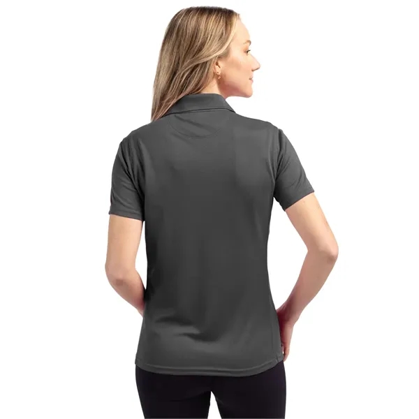 Women's polo with short sleeves, moisture-wicking performance, 3-button placket, and rib-knit... from ASI 47965 Cutter & Buck