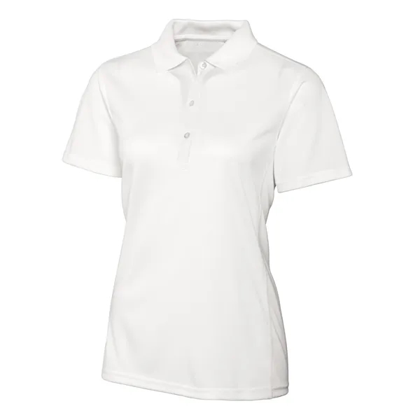 Women's polo with short sleeves, moisture-wicking performance, 3-button placket, and rib-knit... from ASI 47965 Cutter & Buck