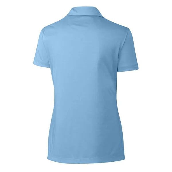 Women's polo with short sleeves, moisture-wicking performance, 3-button placket, and rib-knit... from ASI 47965 Cutter & Buck
