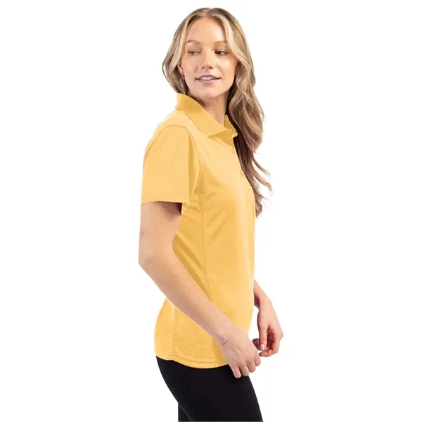 Women's polo with short sleeves, moisture-wicking performance, 3-button placket, and rib-knit... from ASI 47965 Cutter & Buck