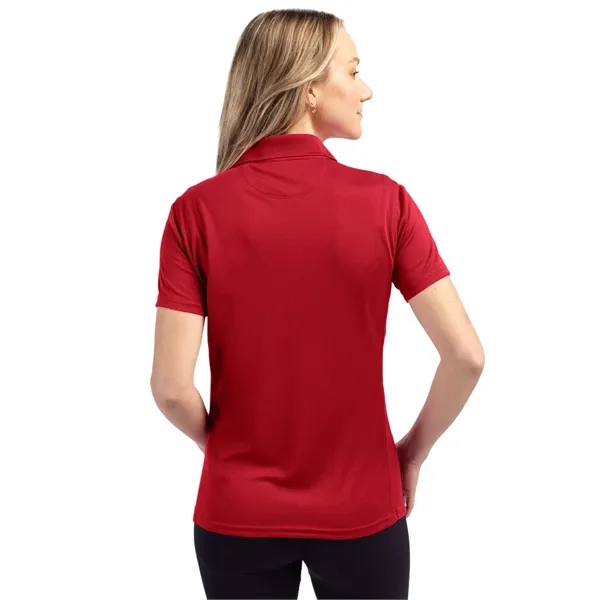 Women's polo with short sleeves, moisture-wicking performance, 3-button placket, and rib-knit... from ASI 47965 Cutter & Buck