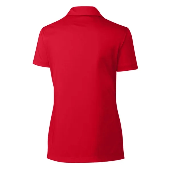 Women's polo with short sleeves, moisture-wicking performance, 3-button placket, and rib-knit... from ASI 47965 Cutter & Buck