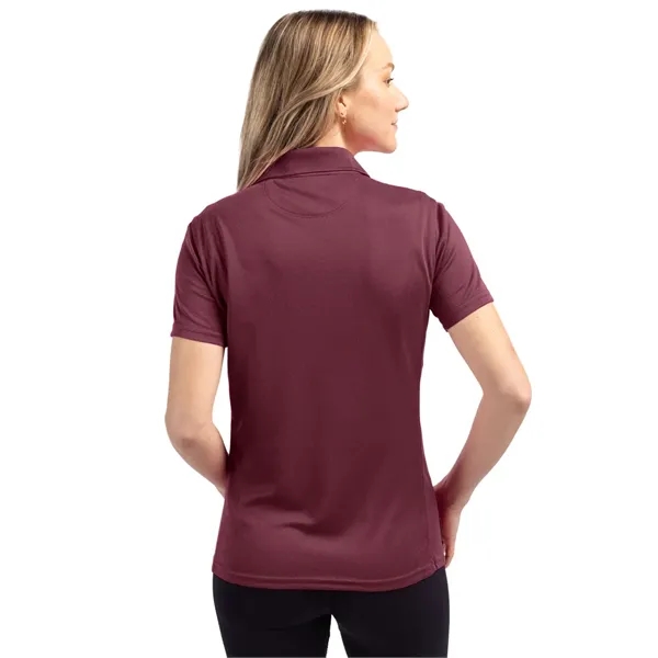 Women's polo with short sleeves, moisture-wicking performance, 3-button placket, and rib-knit... from ASI 47965 Cutter & Buck