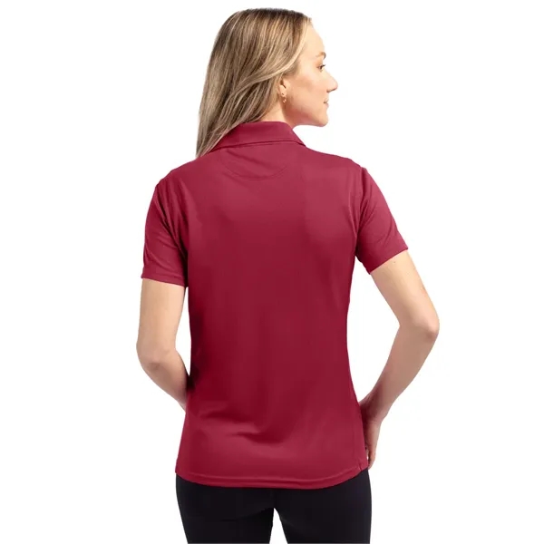 Women's polo with short sleeves, moisture-wicking performance, 3-button placket, and rib-knit... from ASI 47965 Cutter & Buck