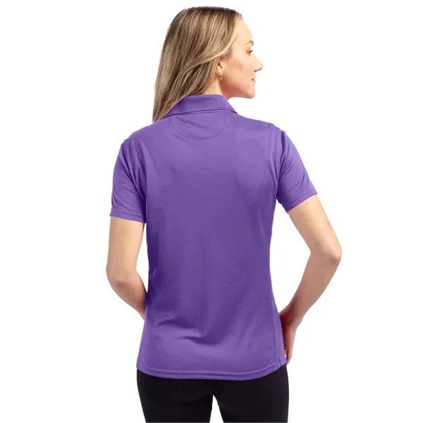 Women's polo with short sleeves, moisture-wicking performance, 3-button placket, and rib-knit... from ASI 47965 Cutter & Buck