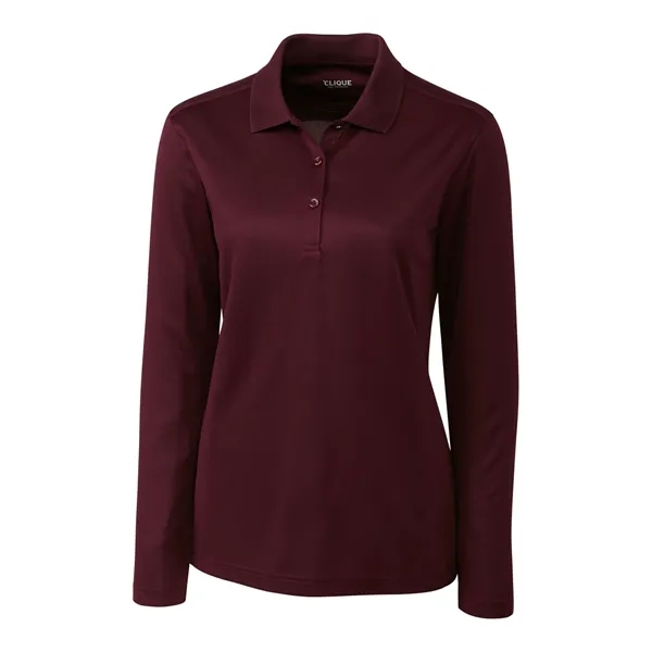 Women's polo with long sleeves, moisture-wicking performance, rib-knit collar, and three-button... from ASI 47965 Cutter & Buck