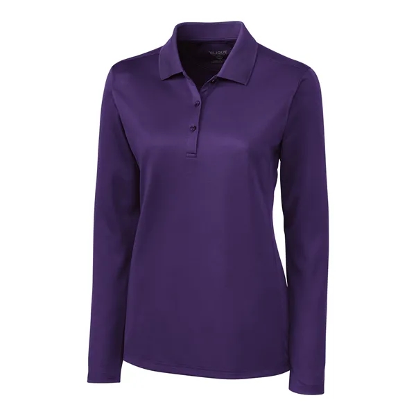 Women's polo with long sleeves, moisture-wicking performance, rib-knit collar, and three-button... from ASI 47965 Cutter & Buck