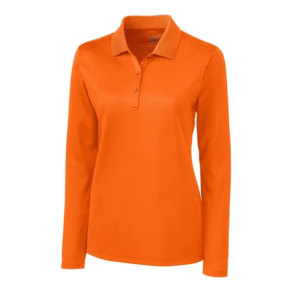 Women's polo with long sleeves, moisture-wicking performance, rib-knit collar, and three-button... from ASI 47965 Cutter & Buck