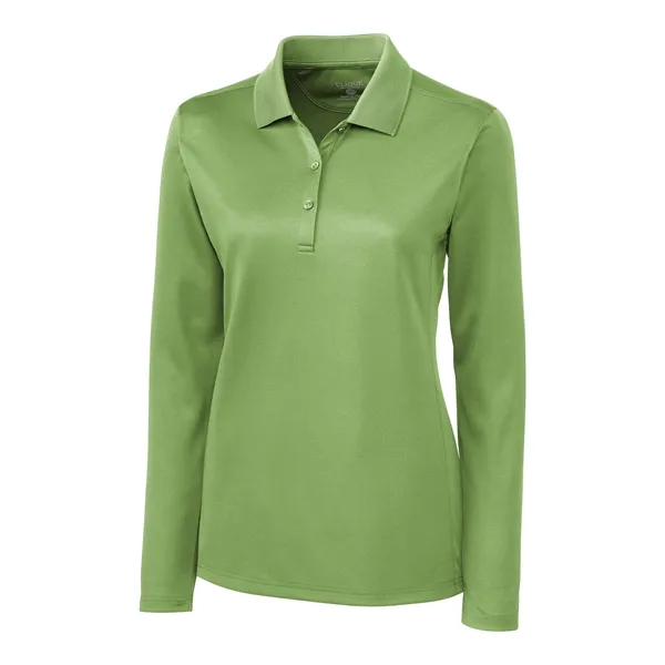 Women's polo with long sleeves, moisture-wicking performance, rib-knit collar, and three-button... from ASI 47965 Cutter & Buck