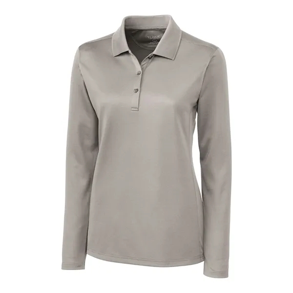 Women's polo with long sleeves, moisture-wicking performance, rib-knit collar, and three-button... from ASI 47965 Cutter & Buck