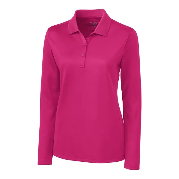Women's polo with long sleeves, moisture-wicking performance, rib-knit collar, and three-button... from ASI 47965 Cutter & Buck