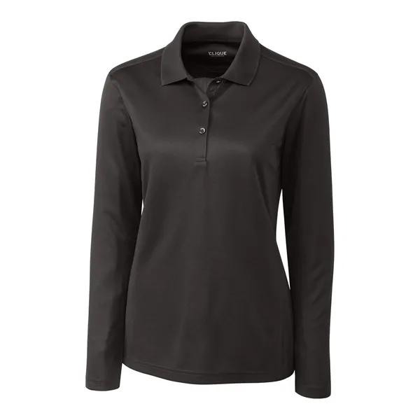 Women's polo with long sleeves, moisture-wicking performance, rib-knit collar, and three-button... from ASI 47965 Cutter & Buck