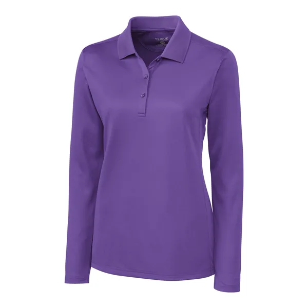 Women's polo with long sleeves, moisture-wicking performance, rib-knit collar, and three-button... from ASI 47965 Cutter & Buck