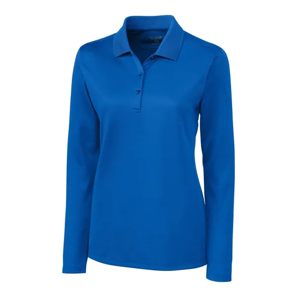 Women's polo with long sleeves, moisture-wicking performance, rib-knit collar, and three-button... from ASI 47965 Cutter & Buck