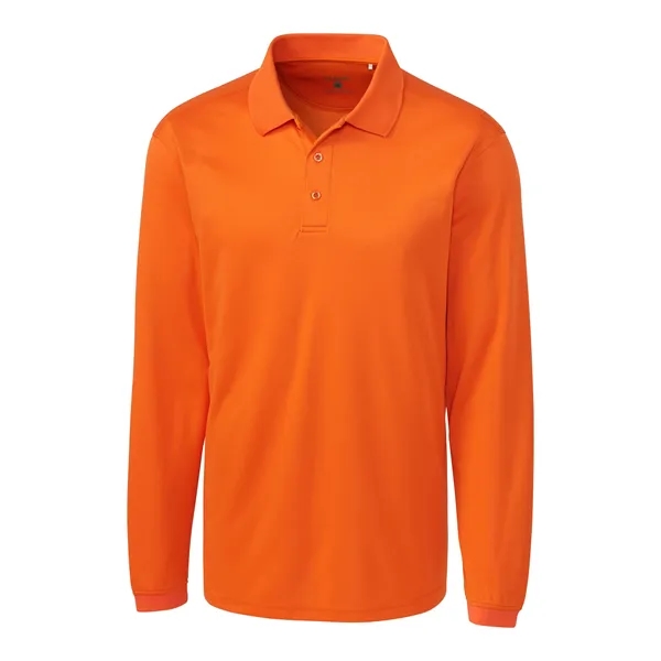 Men's polo with long sleeves, moisture-wicking performance, 3-button placket, and rib-knit... from ASI 47965 Cutter & Buck