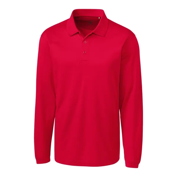 Men's polo with long sleeves, moisture-wicking performance, 3-button placket, and rib-knit... from ASI 47965 Cutter & Buck