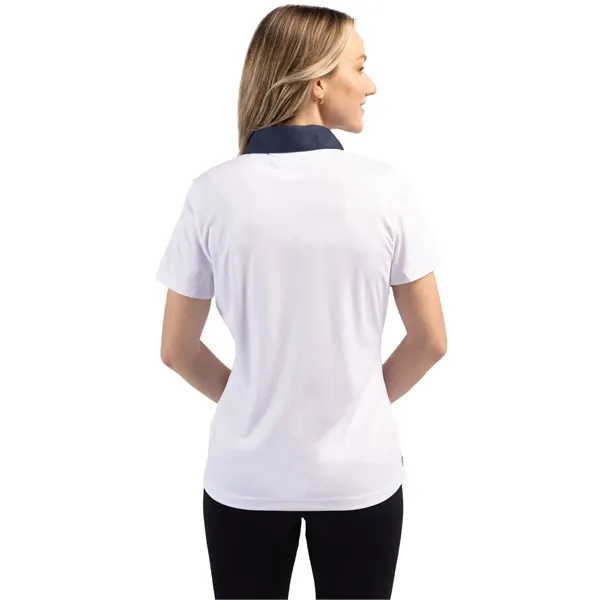 Women's polo with short sleeves, self-fabric collar, three-button placket, and open... from ASI 47965 Cutter & Buck