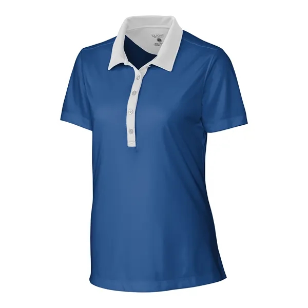 Women's polo with short sleeves, self-fabric collar, three-button placket, and open... from ASI 47965 Cutter & Buck