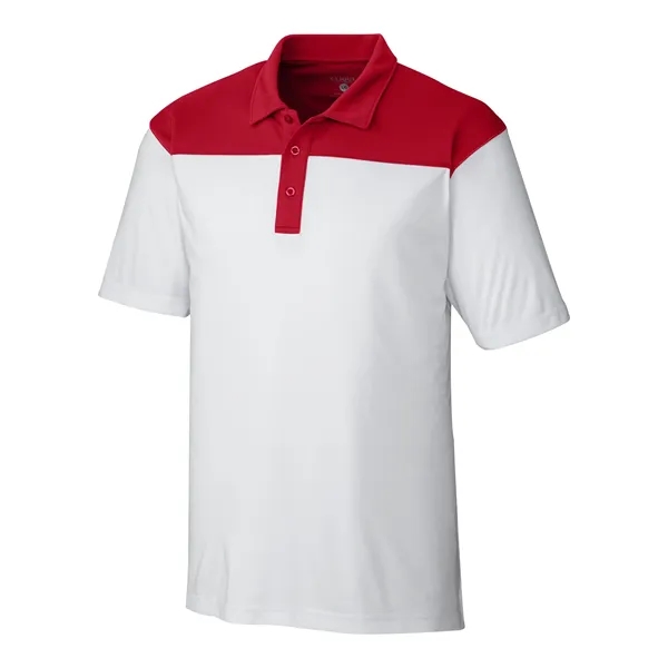 Men's polo with short sleeves, self-fabric collar, three-button placket, and open... from ASI 47965 Cutter & Buck