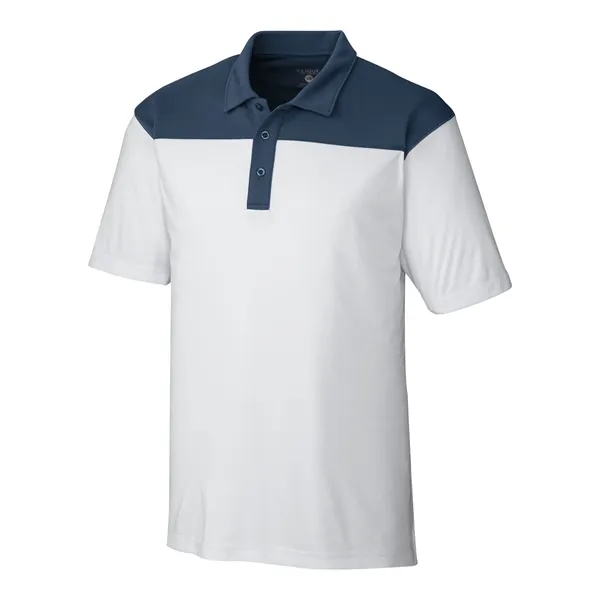 Men's polo with short sleeves, self-fabric collar, three-button placket, and open... from ASI 47965 Cutter & Buck