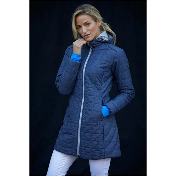 Women's puffer coat with insulation, wind and water resistance, hood, and... from ASI 47965 Cutter & Buck
