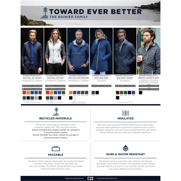 Men's jacket with insulation, wind and water resistance, full-zip, snap closures,... from ASI 47965 Cutter & Buck