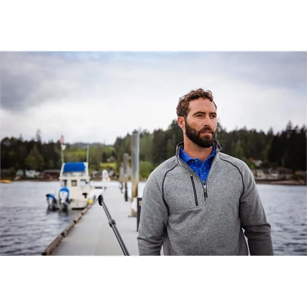 Men's sweatshirt with a half-zip, brushed fleece interior, chest pocket, and... from ASI 47965 Cutter & Buck