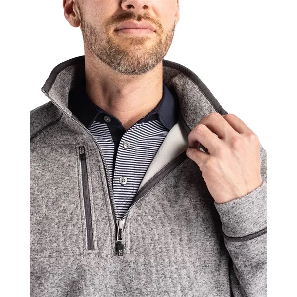 Men's sweatshirt with a half-zip, brushed fleece interior, chest pocket, and... from ASI 47965 Cutter & Buck