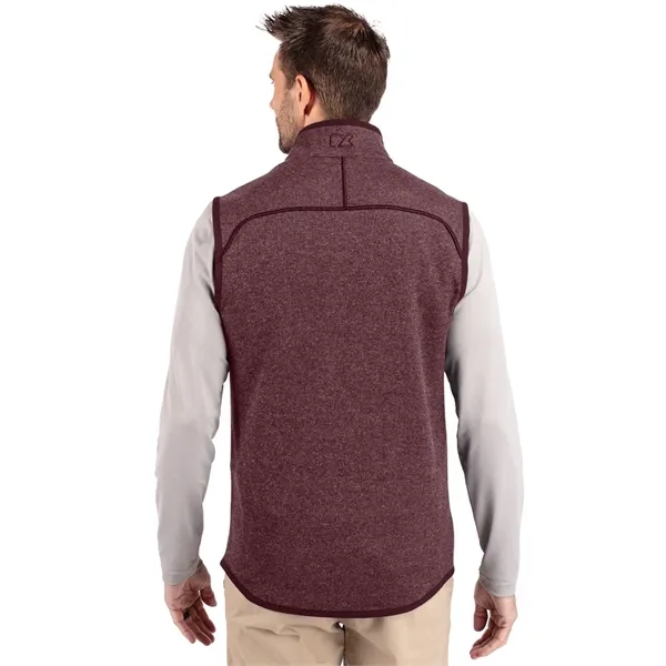 Men's vest with a full-zip, pockets, tonal stretch binding, and CB... from ASI 47965 Cutter & Buck