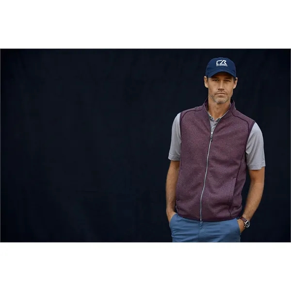 Men's vest with a full-zip, pockets, tonal stretch binding, and CB... from ASI 47965 Cutter & Buck