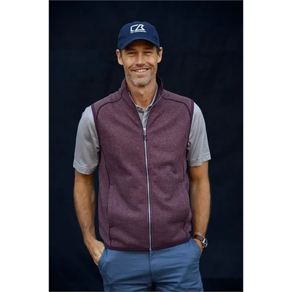 Men's vest with a full-zip, pockets, tonal stretch binding, and CB... from ASI 47965 Cutter & Buck