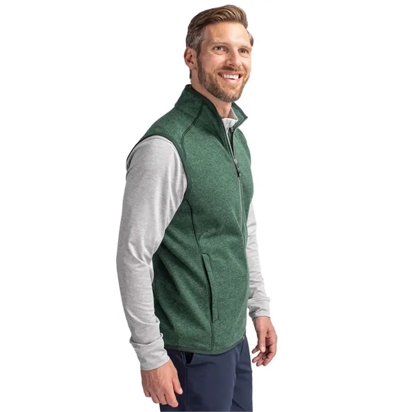 Men's vest with a full-zip, pockets, tonal stretch binding, and CB... from ASI 47965 Cutter & Buck