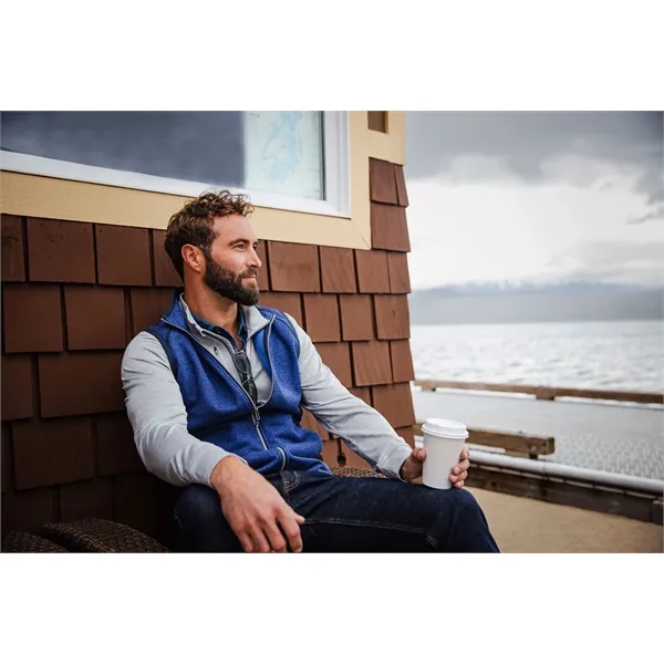 Men's vest with a full-zip, pockets, tonal stretch binding, and CB... from ASI 47965 Cutter & Buck