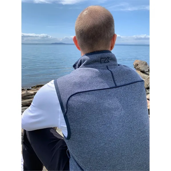 Men's vest with a full-zip, pockets, tonal stretch binding, and CB... from ASI 47965 Cutter & Buck