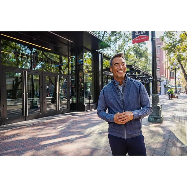 Men's vest with a full-zip, pockets, tonal stretch binding, and CB... from ASI 47965 Cutter & Buck