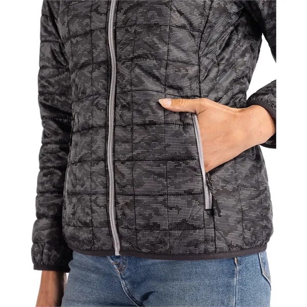 Women's jacket with insulation, nylon shell, hood, collar, full-zip, and pockets.... from ASI 47965 Cutter & Buck