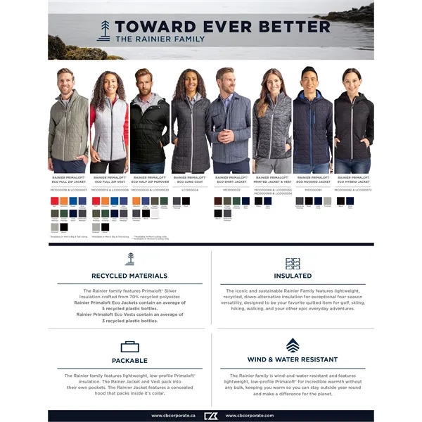 Men's jacket with a full-zip, nylon shell, insulation, collar, and pockets.... from ASI 47965 Cutter & Buck