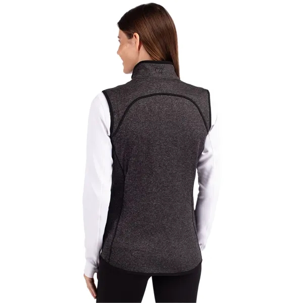 Women's vest with a full-zip, brushed fleece interior, mock collar, princess... from ASI 47965 Cutter & Buck