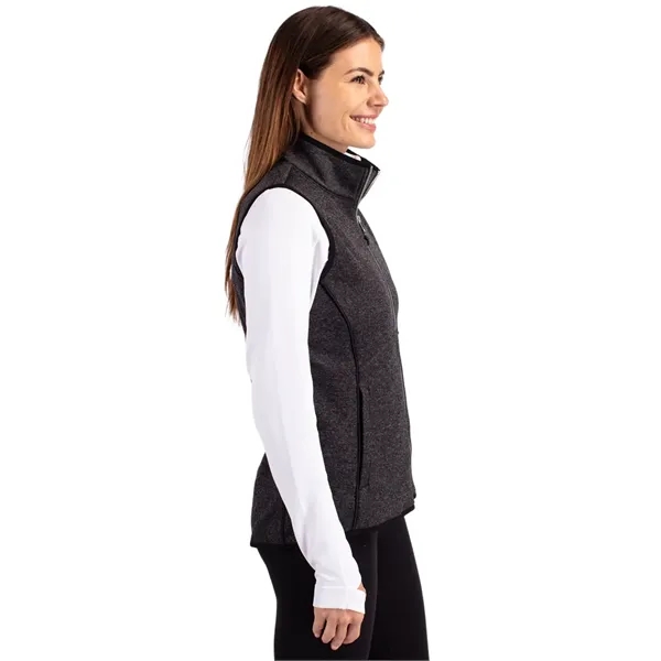 Women's vest with a full-zip, brushed fleece interior, mock collar, princess... from ASI 47965 Cutter & Buck